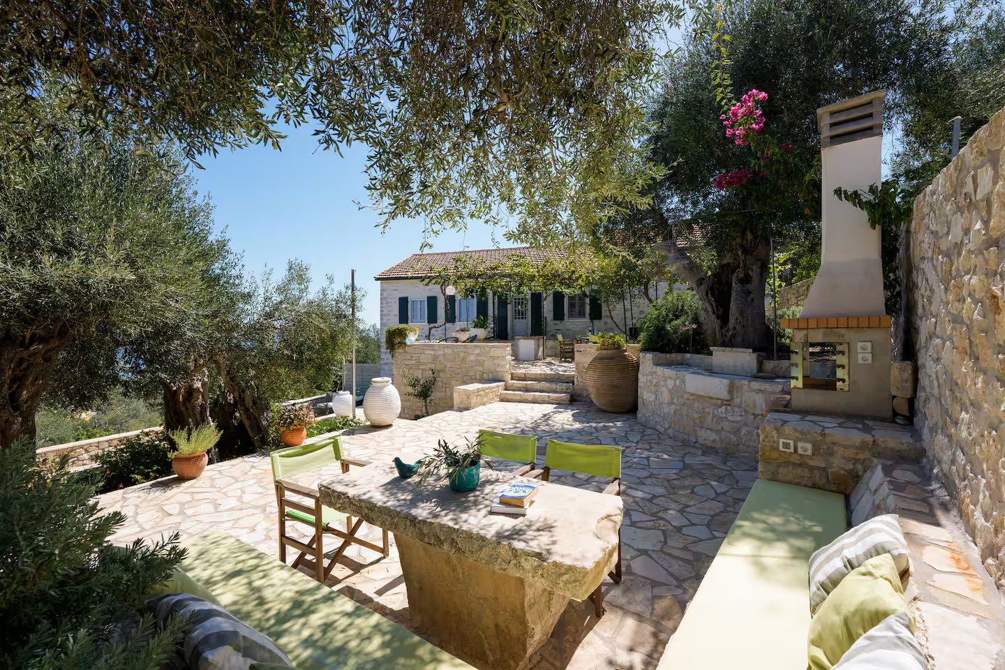 Villa Melpomeni garden with sea view in Paxos
