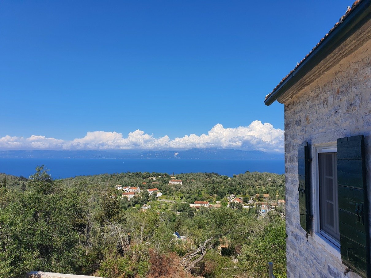 Villa Melpomeni garden with sea view in Paxos